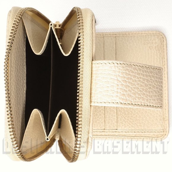 GUCCI Zip Around Original GG canvas with white leather trim French pouch Wallet - Picture 6 of 6